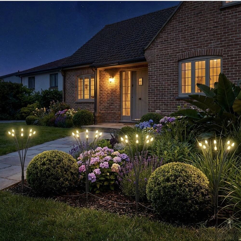 32 Solar Lights Firefly Garden SolR Brite Outdoor Waterproof Warm White Lot Of 2